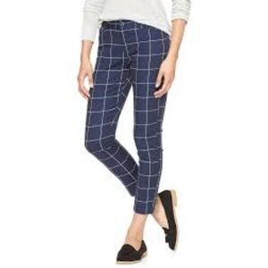 Gap Factory Slim City Crop Windowpane pants Navy & White Size 12